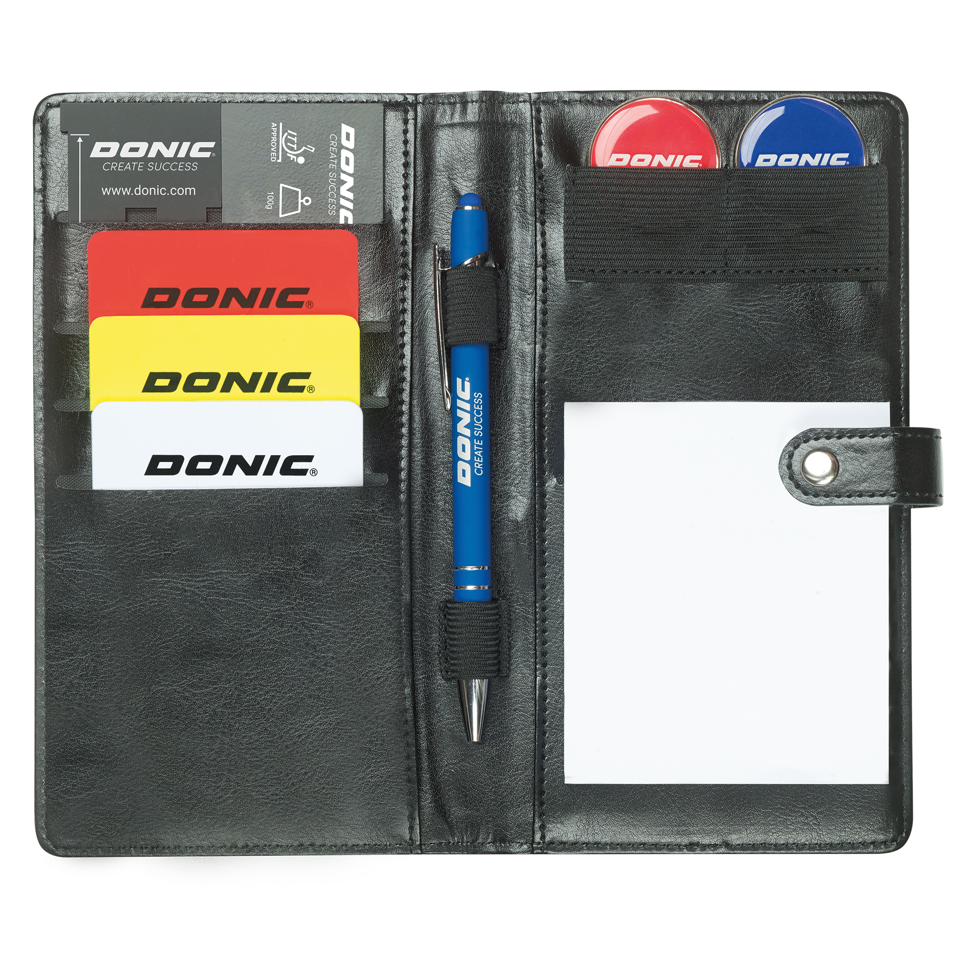 DONIC PROFESSIONAL UMPIRE SET IN A LEATHER CASE