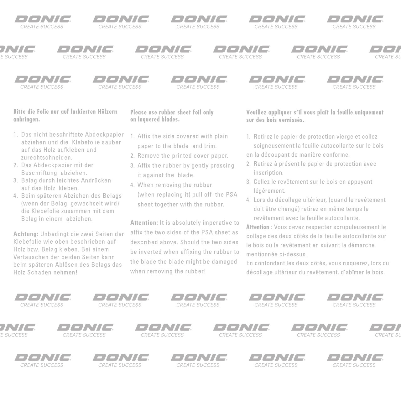 Donic Belagklebefolie